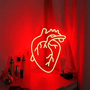 Human Heart Neon Sign USB Dimmable Anatomical LED Wall Light for Bedroom Bar Living Room Decor