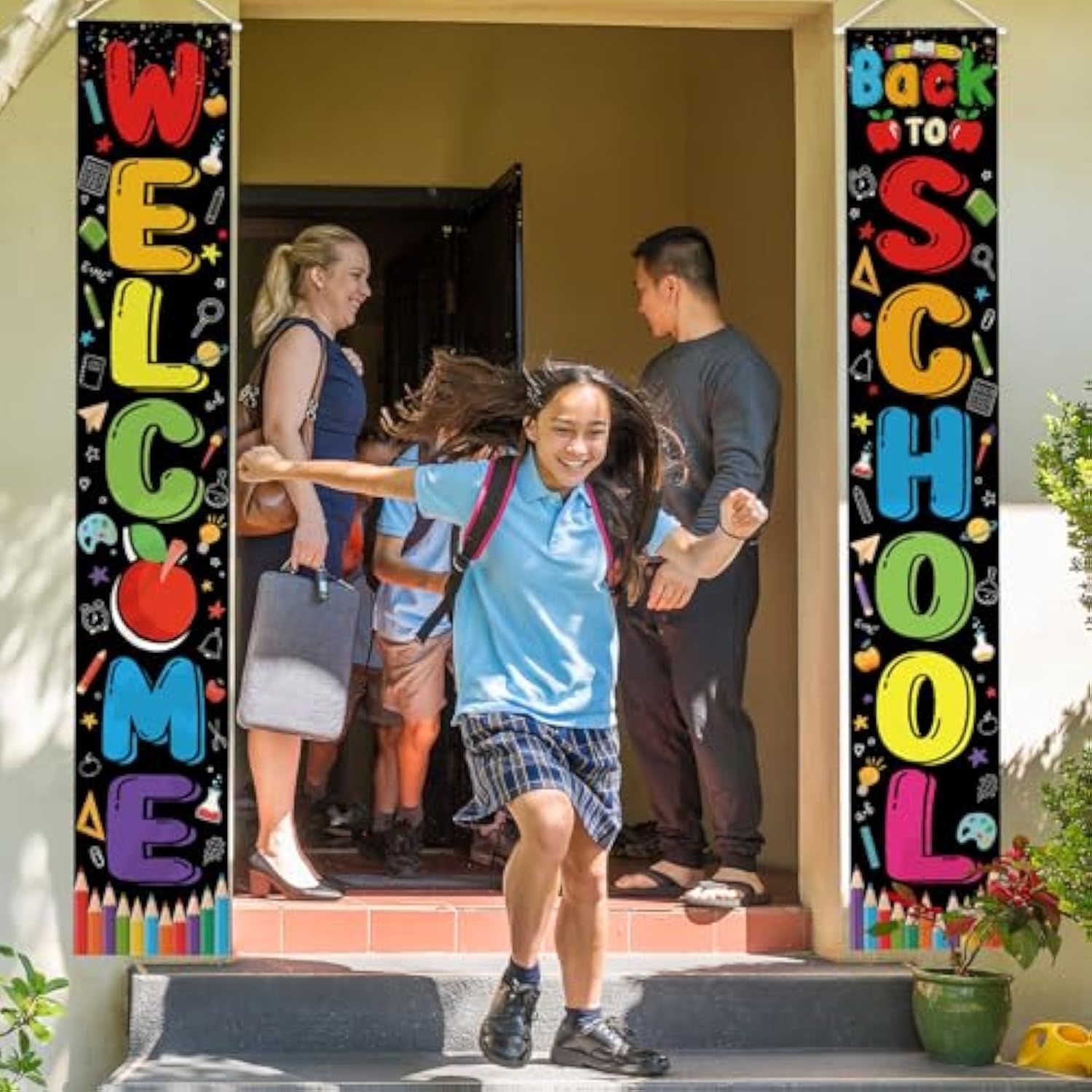Welcome Back to School Banner – First Day Classroom & Porch Sign Decor