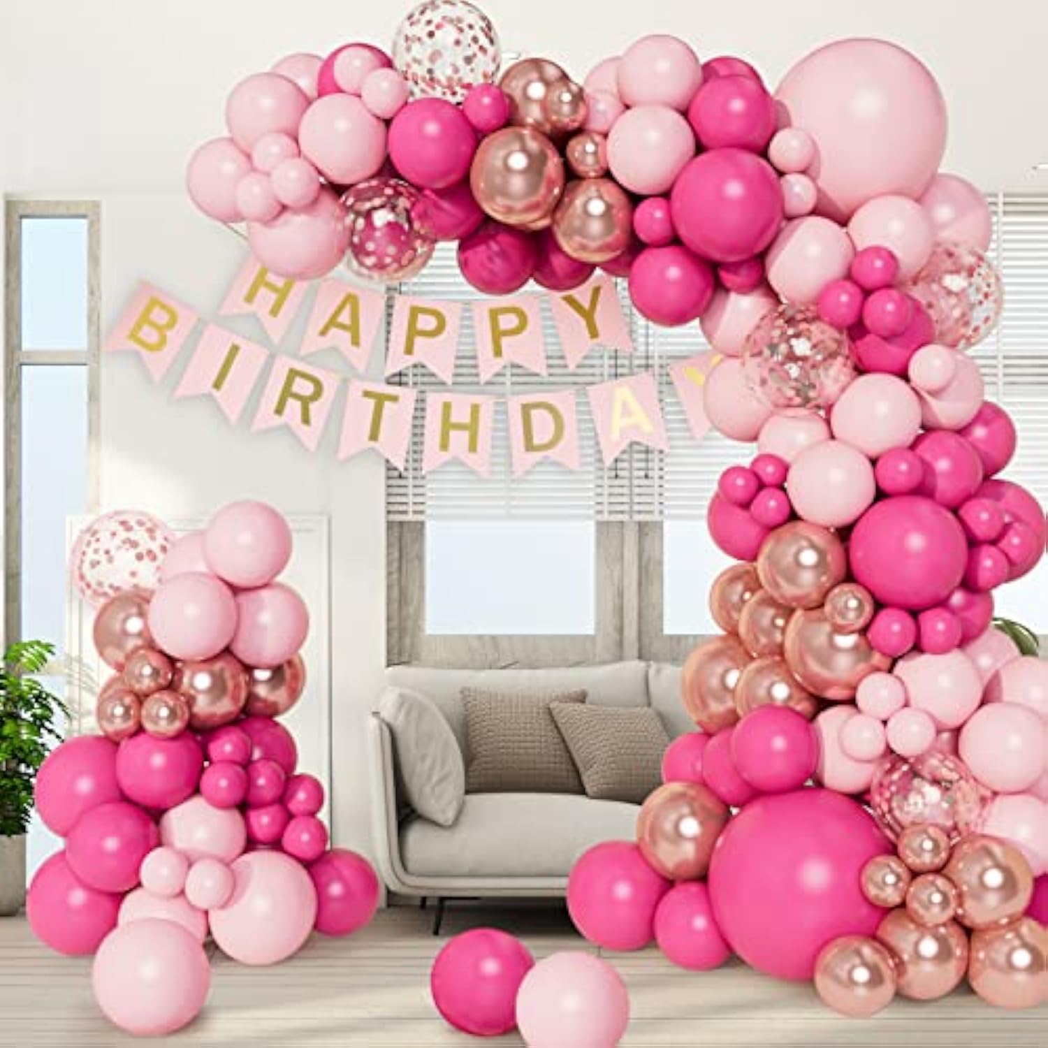 138Pcs Pink Balloon Arch Garland Kit With Different Size Pastel Hot Pi