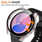 2 Pack Screen Protector Case Compatible With Samsung Galaxy Watch 5/Galaxy Watch 4 Case 40Mm, With Built-In Screen Protector Hard Pc Ultra Thin Anti-Scratch Protective Cover (Rose Gold/Clear)