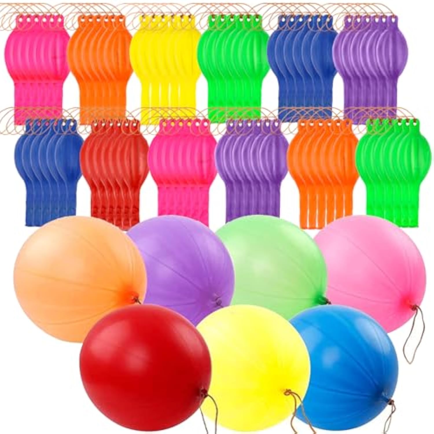80 Punch Balloons, Kids Party Favors Heavy-Duty Neon Bounce Balloons
