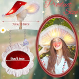 Led Mushroom Hat Gift Renaissance Halloween Costume Light Up Cosplay Fairy Party Hat Oversized With 10 Pcs Lights(Red)