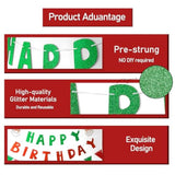 Glitter Christmas Birthday Banner Red Green Bunting Garland Party Decorations