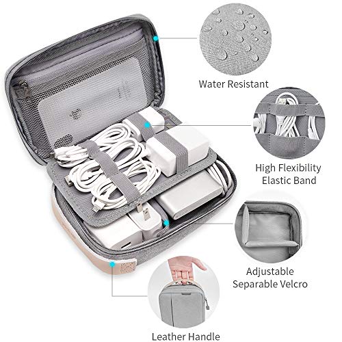 Electronic Organizer, Cable Organizer Bag, Cord Travel Organizer For Cables, Chargers, Phones, Usb Cords, Sd Cards (Gray)