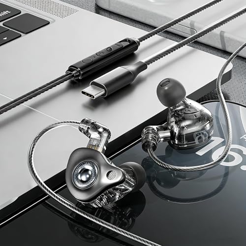USB C Headphones Wired with Microphone for iPhone 17e 17 16e 16 Pro Max 15  S26 S25 Ultra Google Pixel Pods Noise Cancelling USBC Earphones,