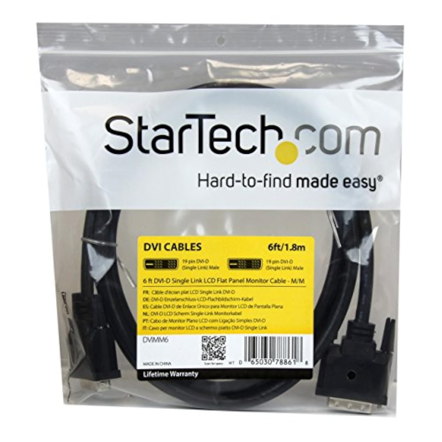 StarTech 6ft Digital Flat Panel Monitor Cable DVI