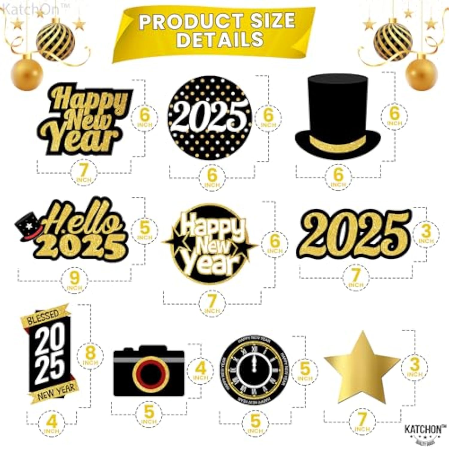 30pc Shiny Happy New Year Hanging Swirls Party Decorations 2025