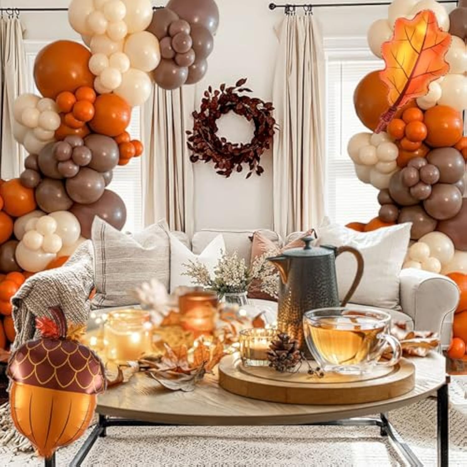 Fall Balloon Arch Kit Burnt Orange Brown Terracotta Balloons for Baby Shower Thanksgiving Party