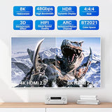 8K Fiber Optic Hdmi 2.1 Cable 40 Feet, Active Optical Hdmi Cord For 8K@60Hz 4K