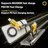 2Pack Multi Usb Charger Cable, 4 In 1 Multiple Fast Charging Cable 6.56Ft/2M With Usb A/Usb C To Usb C/Ip, Data Transfer, Compatible Iphone/Android/Pad/More