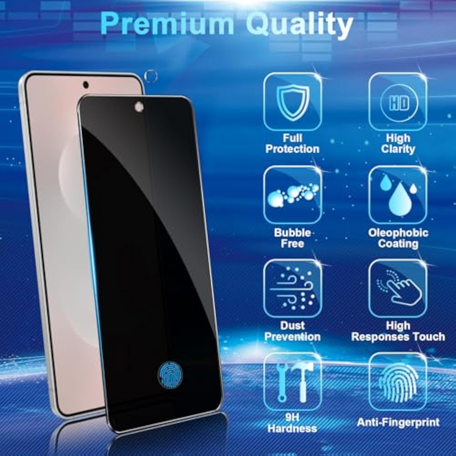 [2+2 Pack] Privacy Screen Protector Compatible With Galaxy S25 Edge 5G, Tempered Glass With Camera Lens Protector - Hd Clear - Bubble-Free - Anti-Spy - Scratch Resistant - Full Coverage
