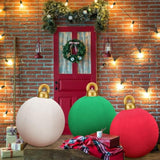 3 Pcs 32 Inch Giant Velvet Christmas Inflatable Balls Ornament Flocked Xmas Pvc Inflatable Flocked Ball Ornaments For Ch