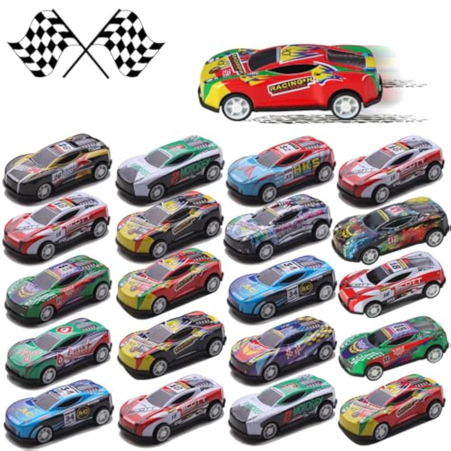 30 Pack Pull Back Cars For Kids, Mini Cars Toy Bulk Party Favor Race Cars Toys, Bulk Small Pull Back Car Toys For Treasure Box, Goodie Bag Stuffers, Pinata Fillers For Boys Girls Toddlers