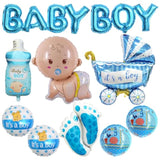 10 Pcs Blue Baby Boy Balloons, Shower Decorations, It'S A Boy Mylar Letter Foil For Welcome Home, Gender Reveal Party