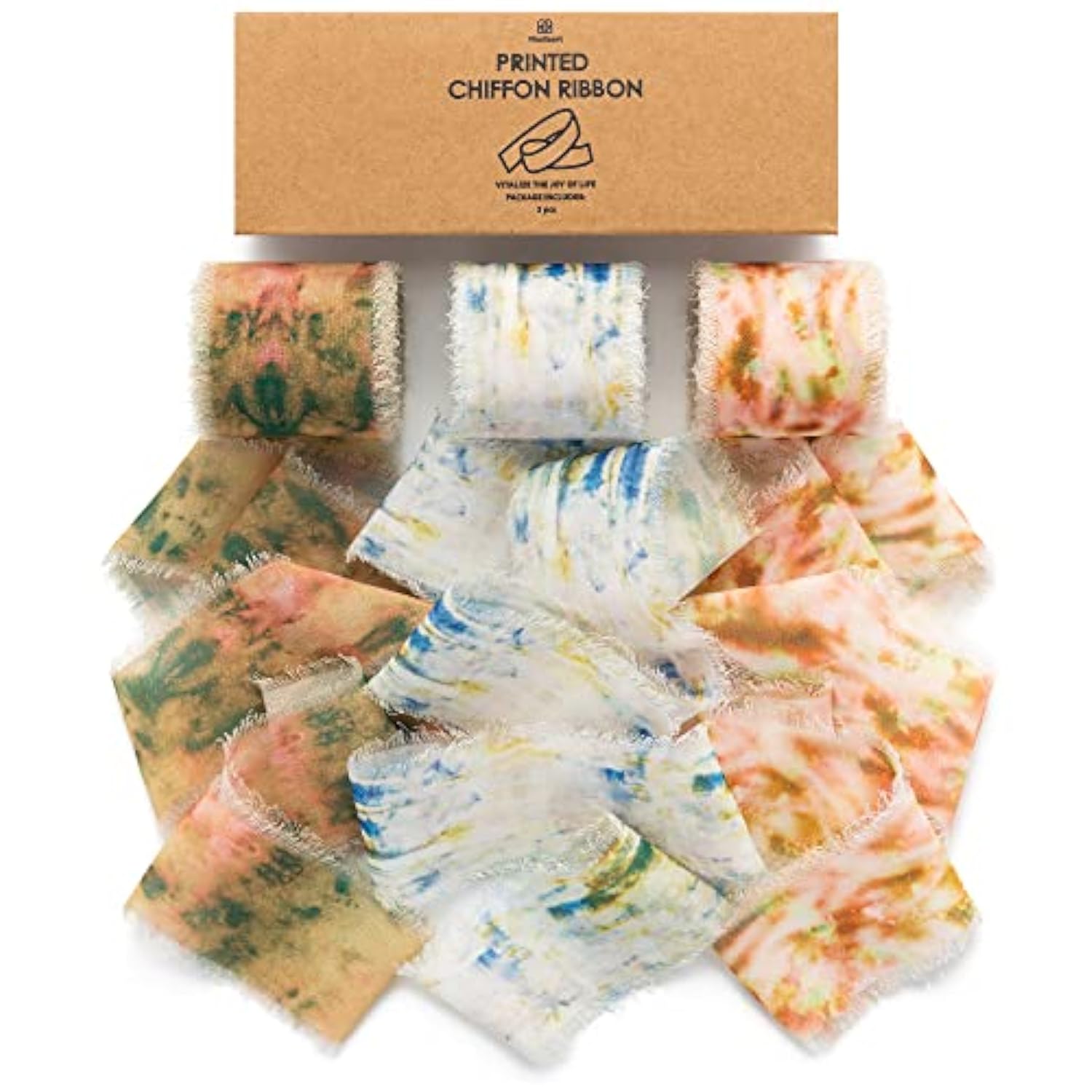 Handmade Chiffon Silk Ribbons 1.5" X 21Yd Fringe Edge Frayed Ribbon Fo