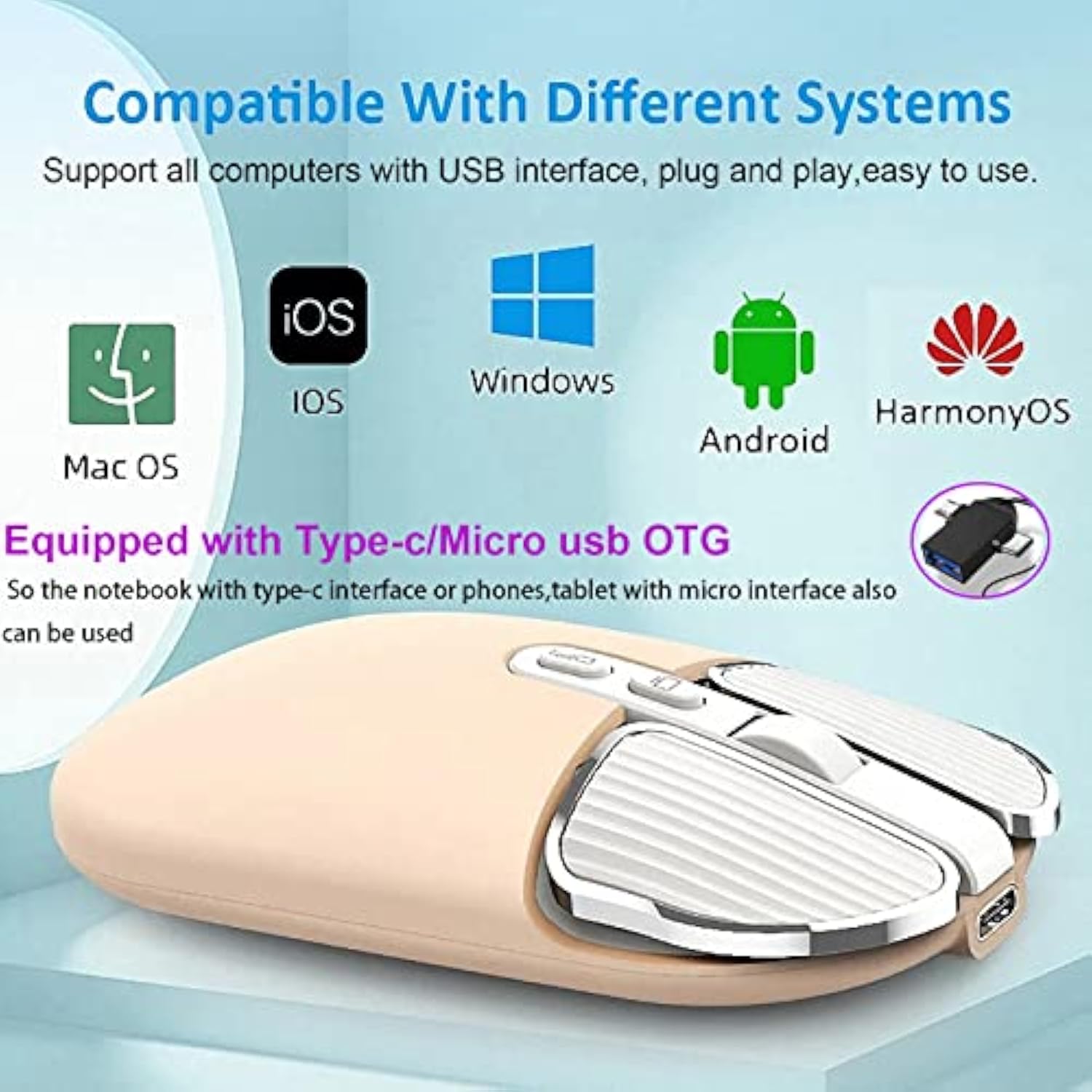 2.4G Wireless Rechargeable Mouse With Usb Receiver,One Click Return To Desk,Mu