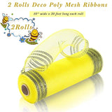 2 Rolls Deco Mesh Wreath Supplies Mesh For Wreath Poly Mesh Ribbon Met