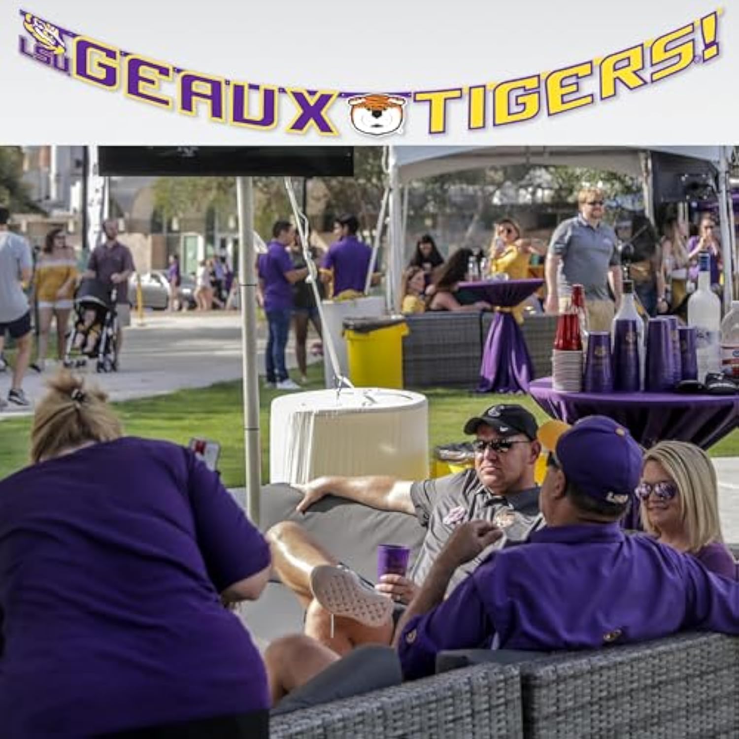 Havercamp Lsu Geaux Tigers Banner 11.5 Ft Long Ideal Lsu Decorations for Party Tailgate Party Supplies Graduation Game Day (by Havercamp)
