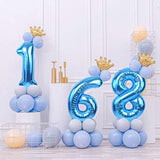 40-Inch Blue Number Balloons 0–9 Foil Birthday Party Decorations