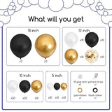 Black Gold Balloon Arch Kit – 124pcs for Party, Graduation, Birthday, Wedding & More