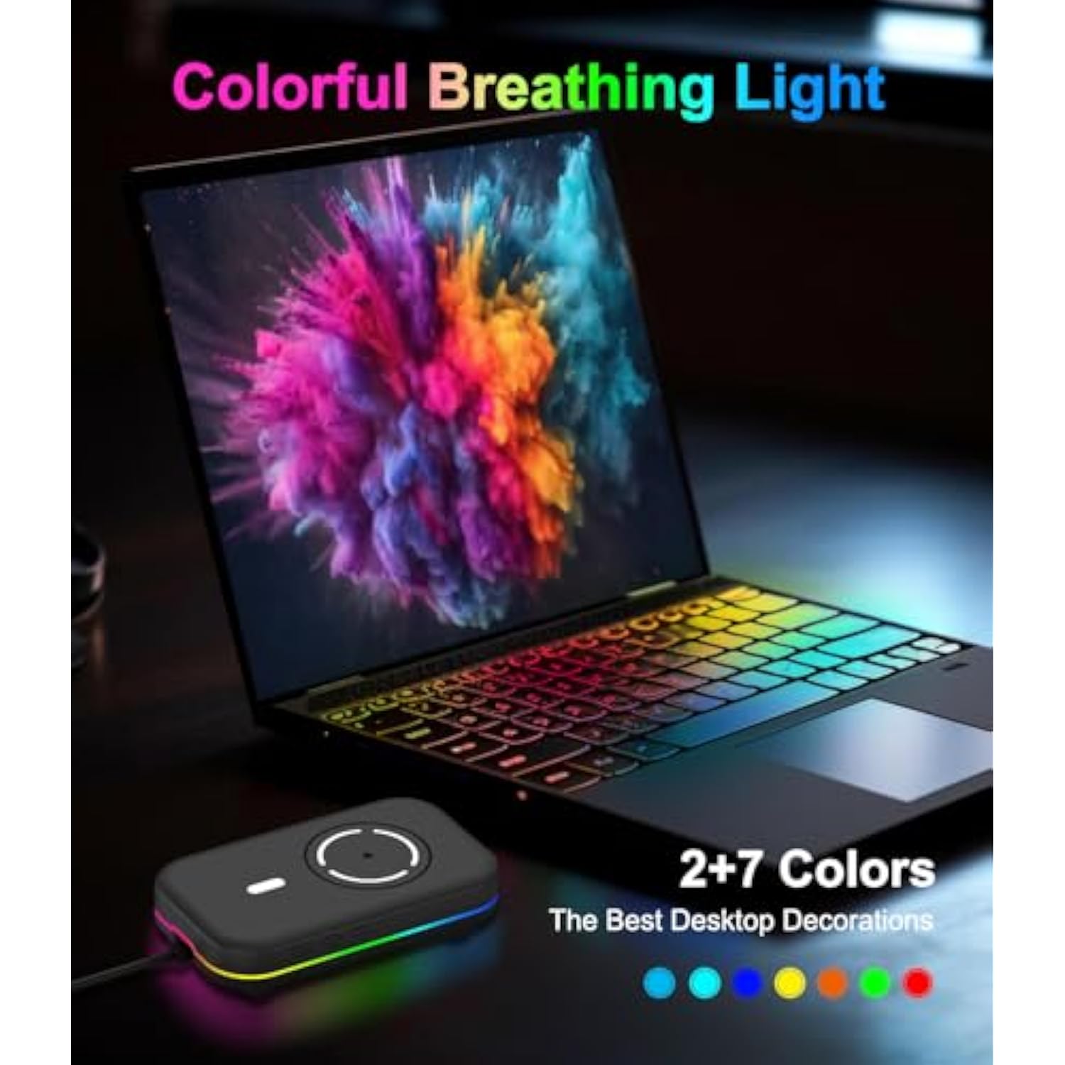 Mouse Jiggler, 100% Undetectable Mover Rgb On/Off Time Adjustable Usb-C Automa