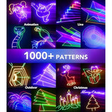 App Dj Laser Lights Professional - 200+ 3D Rgb Animation Laser Light Show, Hand Drawing, Custom Patterns, Sound Actived & Dmx Sync For Party, Stage, Club