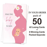 50 Pack Baby Shower Theme Scratch Off Game, Ice Cream Scratch Card For Baby Shower Birthday Lottery Games, Pregnancy Announcement, Activity And Idea