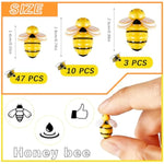 120 Pcs Tiny Resin Bees For Crafts Bulk Small Mini Plastic 3D Flatback Bee Charm Embellishments For Summer Honey Themed Party Decor Art Diy Crafts Baby Shower Birthday Decoration