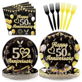 96Pcs 50th Anniversary Matrimony Party Decorations, Serves 24