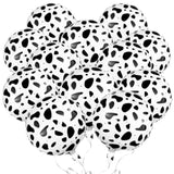 12 Pcs 18 Inch Cow Print Aluminum Foil Balloons - Jungle Animal Patterns Round Aluminium Foil Balloon Wildlife Print Balloons For Zoo Themed Jungle Safari Themed Birthday Decorations