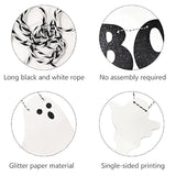 Hey Boo Glitter Ghost Banner Happy Halloween Party Supplies for Indoor Outdoor Decor