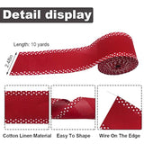 Red Wired Edge Ribbons 2.5" 10 Yards, Spring Solid Wired Edge Decorati