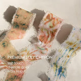 Handmade Chiffon Silk Ribbons 1.5" X 21Yd Fringe Edge Frayed Ribbon Fo