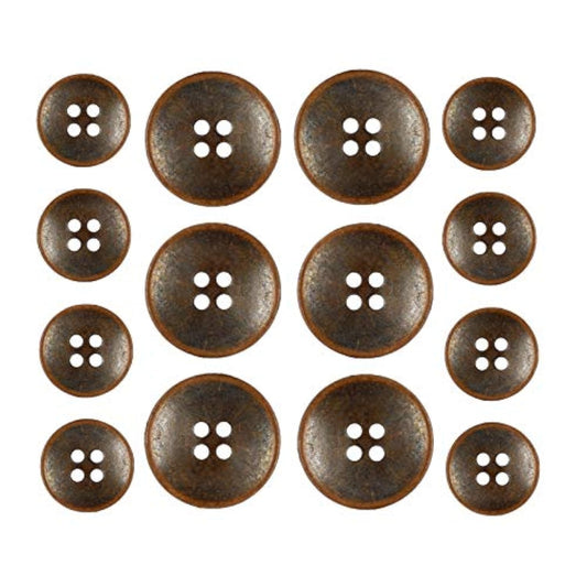 Antique Copper Concave Metal Hole Blazer Button Set. 6 Pcs Of 23Mm, 8
