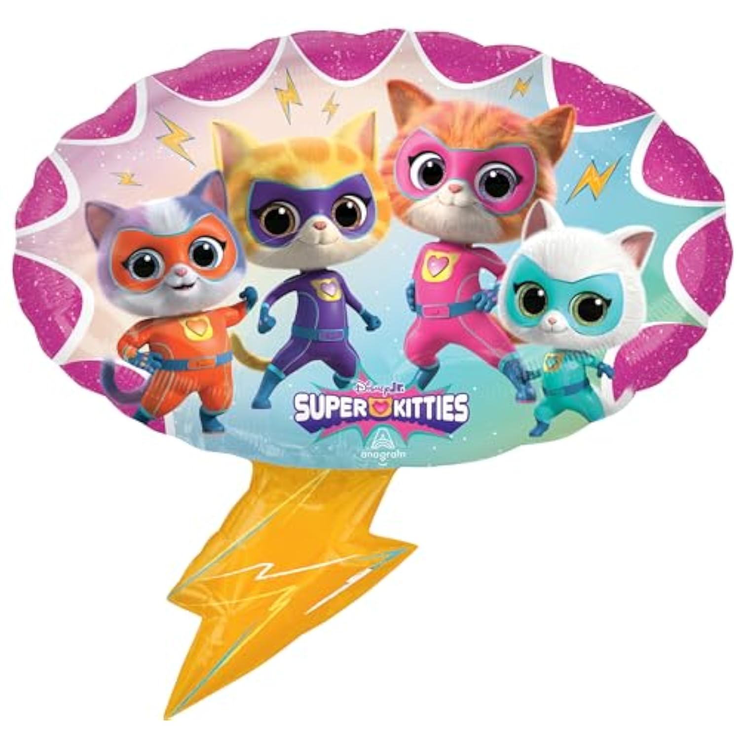 Anagram SuperKitties 3rd Birthday Party Supplies 7pc Balloon Bouquet Decorations