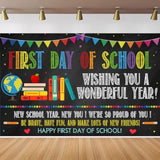 First Day of School Backdrop Banner Welcome Preschool & Kindergarten Photo Prop