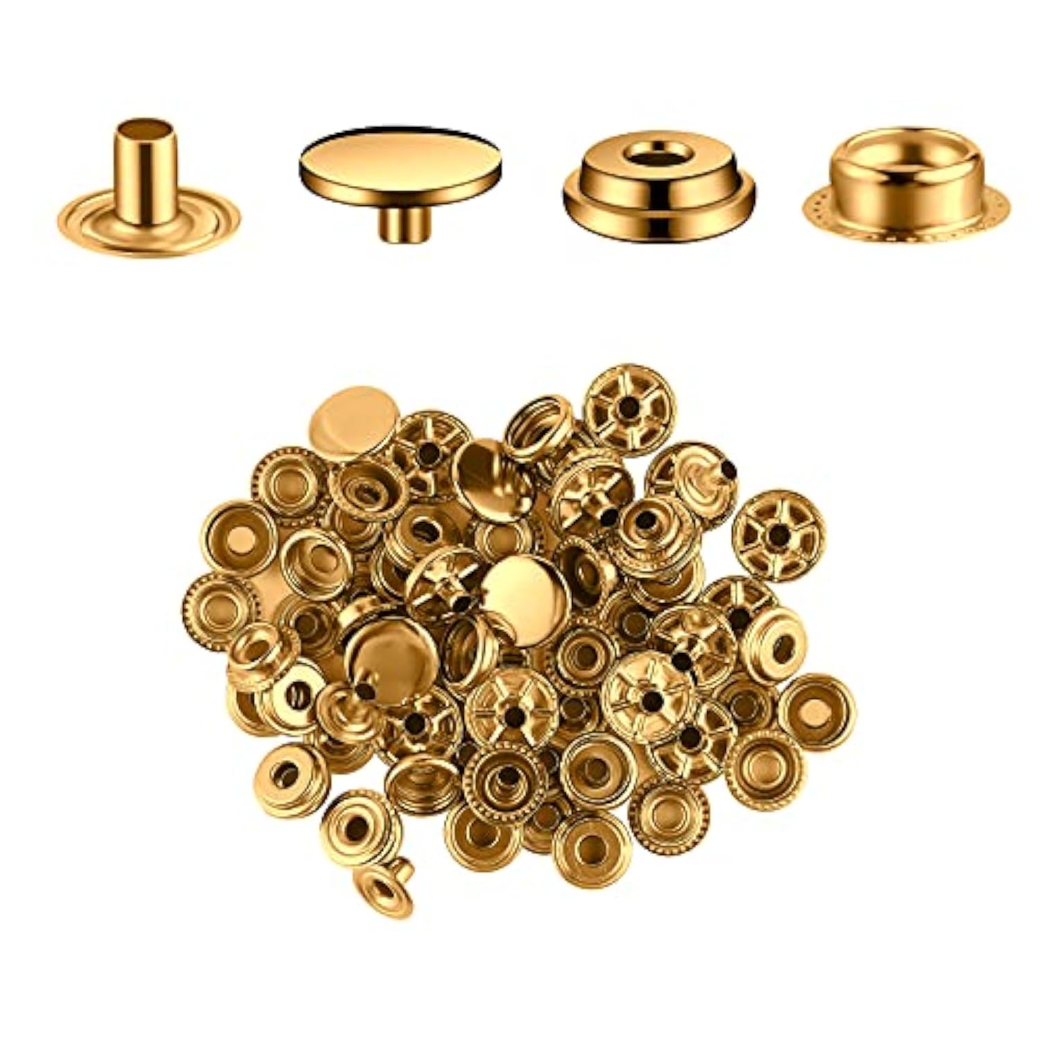 Leather Snap And Fastener Kit Tool 420 Pieces (105Sets) 5/8 Inch (15Mm