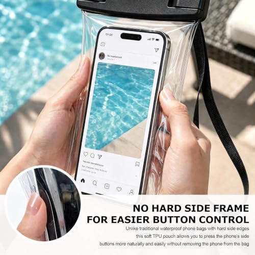 1/2 Pack Waterproof Phone Pouch Compatible with iPhone 17/16/15/14/13/12 Pro Max & Galaxy S24+/S23 7in Waterproof Phone Case,IPX8 Beach Travel Must