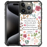Case For Iphone 16 Pro Max W Bible Verses Floral Inspirational Pattern Design Case For Women Girls Men Soft Tpu Bumper Hard Pc Back Anti-Fall Shockproof Protective Slim Cover