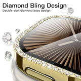 Bling Diamond Case with Screen Protector for  Watch Series 11/10 42mm, Overall Protective Cover, Built-in Tempered Glass Film High Sensitivity,