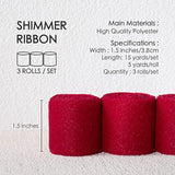 Green Ribbon For Gift Wrapping 1.5 Inch X 15 Yards Shimmer Mesh Ribbon