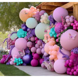 Pastel Purple Pink Balloons Lavender Teal Balloon Garland Metallic Lilac Blue Balloons Different Size Green And Orange Balloon Arch Kit For Encanto Birthday Butterfly Baby Shower Princess Party Supply