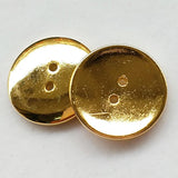 Gold Round Plastic Buttons 2 Holes Sewing Craft 25Mm 30Pcs