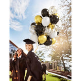 60pcs Black Gold Confetti Balloons 12inch New Year 2026 Party Decor
