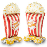 2 Pack 4Ft Giant Standing Popcorn Balloons 3D Circus Carnival Foil Popcorn Balloons For Movie, Circus Carnival Theme Birthday Baby Shower Back To School Cannes Party Decorations