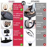 19 Inch Led Ring Light With Tripod Stand, Selfie Ring Light With Touch Panel For Makeup Studio Portrait Youtube Vlog Video Shooting With Carrying Bag And Remote Controller, Cri>97