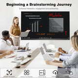 65 Inch Smart Board,4K Touch Screen Interactive Whiteboard, All-In-One Smart Digital Whiteboard For Classroom Home And Business Built In Android 14.0 8+128G With Robust App Ecosystem(Board+Wall Mount)