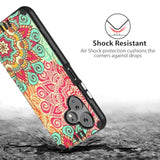 Compatible For Boost Mobile Celero 5G + Plus 2024 (3Rd Version) Case, Tempered Glass Screen Protector Hybrid Shockproof Metallic Brush Finish Celero3 5G + Phone Case (Mandala)