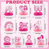 10Pcs Breast Cancer Awareness Honeycomb Centerpieces for Table