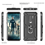 For Samsung Galaxy S9 Plus Case, Galaxy S9+ Plus Case With [2 Pack] 3D Curved Screen Protector, [Military-Grade] Magnetic Ring Stand Protective Phone Case Covers For S9 Plus [Not Fit S9], Black